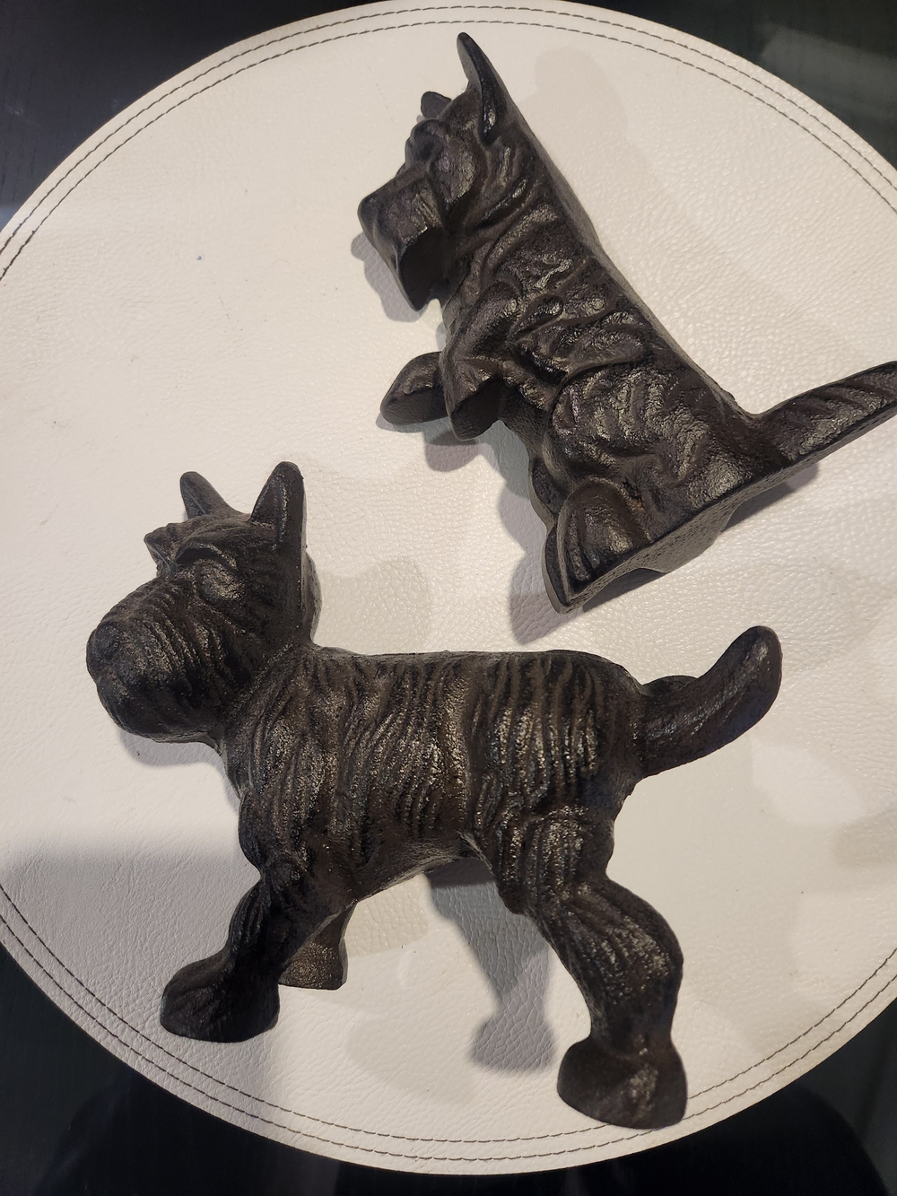 Decorative Black Cast Iron Scottie Dog Figurines - Home Accents